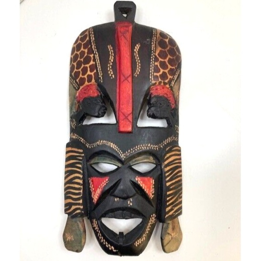 Hand Carved Tribal Friendship Wedding Mask From Kenya Maasai Tribe 12x6